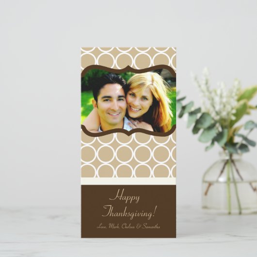 4x8秋の木の葉PHOTO Thanksgiving Card シーズンカード (スタンド正面)