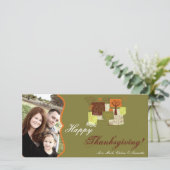 4x8秋の木の葉PHOTO Thanksgiving Card シーズンカード (スタンド正面)