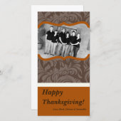 4x8秋の木の葉PHOTO Thanksgiving Card シーズンカード (正面/裏面)