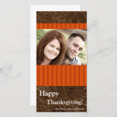 4x8秋の木の葉PHOTO Thanksgiving Card シーズンカード (正面/裏面)