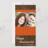4x8秋の木の葉PHOTO Thanksgiving Card シーズンカード (正面)