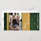 4x8緑の葉PHOTO Thanksgiving Card シーズンカード (正面/裏面)