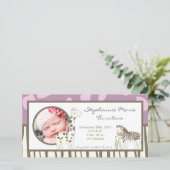 4x8 ジャカナの女の子　ジャングルのフォト　出生発表 案内状 (スタンド正面)