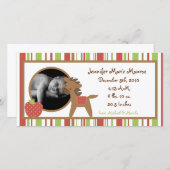 4x8 赤い納屋の農場 誕生発表 案内状 (正面/裏面)