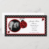 4x8 Red Ladybug写真誕生のお知らせ 案内状 (正面/裏面)