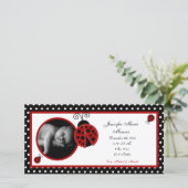 4x8 Red Ladybug写真誕生のお知らせ 案内状 (スタンド正面)