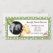 4x8 Safariアドベンチャーフォト誕生のお知らせ 案内状 (正面)