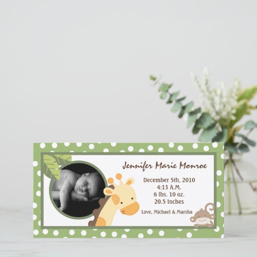 4x8 Safariアドベンチャーフォト誕生のお知らせ 案内状 (スタンド正面)