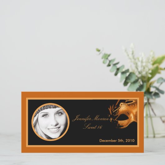 4x8 Sweet 16オレンジブラックパーティー発表 案内状 (スタンド正面)