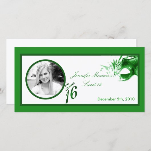 4x8 Sweet 16グリーンパーティー発表 案内状 (正面/裏面)