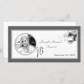 4x8 Sweet 16シルバーホワイトパーティー発表 案内状 (正面/裏面)