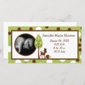 4x8 Woodland Friends誕生のお知らせ 案内状 (正面/裏面)