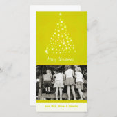 4x8 Yello SnowflakeクリスマスツリーPHOTOクリスマスカード シーズンカード (正面/裏面)
