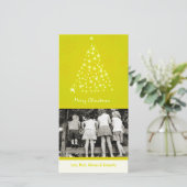 4x8 Yello SnowflakeクリスマスツリーPHOTOクリスマスカード シーズンカード (スタンド正面)