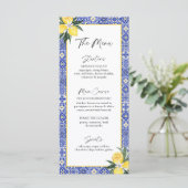 4x9インチAmalfi青いタイルイタリアンブライダルシャワーメニュー (スタンド正面)