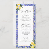 4x9インチAmalfi青いタイルイタリアンブライダルシャワーメニュー (正面)