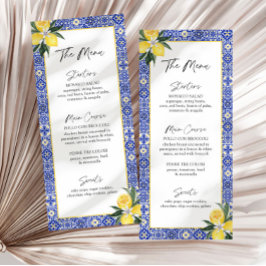 4x9インチAmalfi青いタイルイタリアンブライダルシャワーメニュー