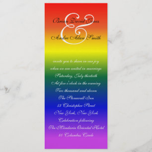 4x9ゲイズ·レイン結婚ボーLGBTプライド·メタル·紙 招待状