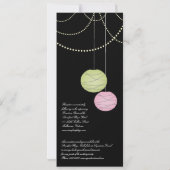 4x9ロングズピンクグ結婚リーン紙ランタン招待状 招待状 (裏面)