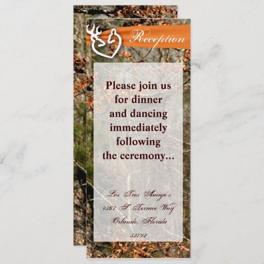 4x9披露宴カードディアカップルdoeバック迷彩柄 招待状 (正面/裏面)