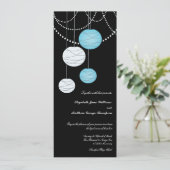 4x9招待を結婚する長い水の青書のランタン 招待状 (スタンド正面)