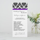 4x9結婚式 プログラム – ブラックダマスクと紫 (スタンド正面)