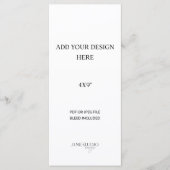 4x9"メニューまたはプログラム印刷 メニュー (正面)