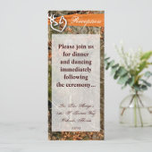 4x9 受付カード 鹿のカップル 牝鹿 オス鹿 カモフラージュ 招待状 (スタンド正面)