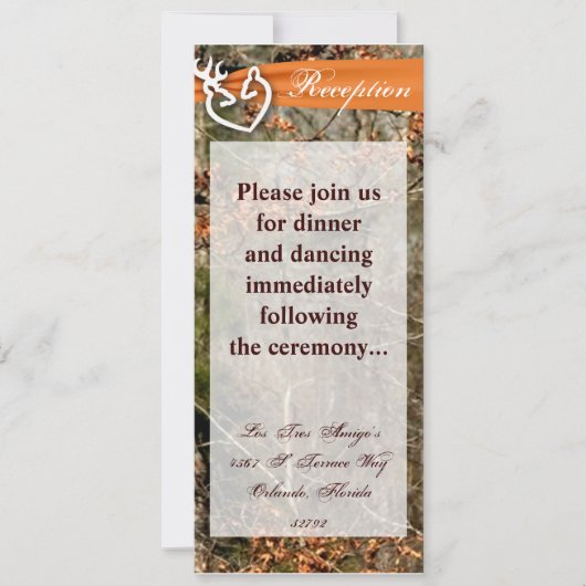 4x9 受付カード 鹿のカップル 牝鹿 オス鹿 カモ 招待状 (正面)