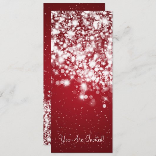 4x9.25エレガントウェディングウェきらめくーブレッド 招待状 (正面/裏面)