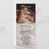 4x9.25プログラムカードカウボーイブーツバーンウッド素朴 招待状 (正面)