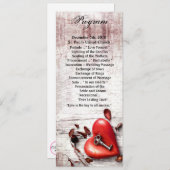 4x9.25プログラムカードカントリーウッド鍵からハート  招待状 (正面/裏面)