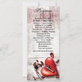 4x9.25プログラムカードカントリーウッド鍵からハート 招待状 (正面)