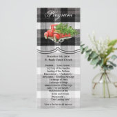 4x9.25プログラムカードクリスマスTruck Buffalo Plaid Blac 招待状 (スタンド正面)