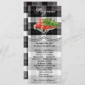 4x9.25プログラムカードクリスマスTruck Buffalo Plaid Blac 招待状 (正面/裏面)