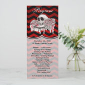 4x9.25プログラムカードスカルバラゴシック色シェブロン赤 招待状 (スタンド正面)