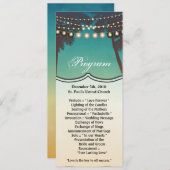 4x9.25プログラムカードビーチサンセットパームツリーストリン 招待状 (正面/裏面)