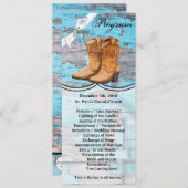 4x9.25プログラムカードブルーウッドバーンドアブーツ 招待状 (正面/裏面)