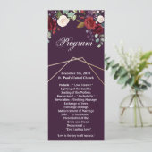 4x9.25プログラムカードプラムパープルバラ金ゴールドジオメトリ 招待状 (スタンド正面)