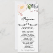 4x9.25プログラムカードホワイトフローラ花オンホワイト 招待状 (正面)