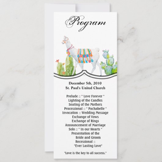 4x9.25プログラムカードボホラマボヘミアンCacti Des 招待状 (正面)