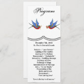 4x9.25プログラムカード伝統的バードタトゥスパー 招待状 (正面/裏面)