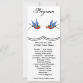 4x9.25プログラムカード伝統的バードタトゥスパー 招待状 (正面)