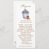 4x9.25プログラムカード夏の国の結婚式素朴 招待状 (正面/裏面)