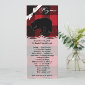 4x9.25プログラムカード赤バッファロープレイドベアーブラック 招待状 (スタンド正面)