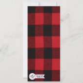 4x9.25プログラムカード赤バッファロープレイドベアーブラック 招待状 (裏面)