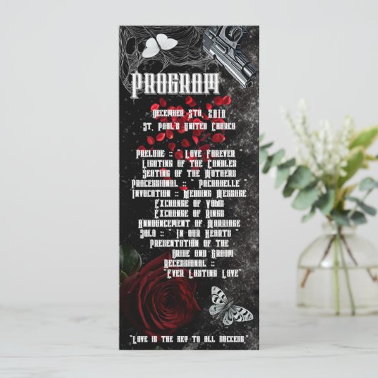 4x9.25プログラムカードAdeline Zade Meadowsを搭載 招待状 (スタンド正面)