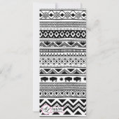 4x9.25プログラムカードBoho Buffalo Tribal Pattern B 招待状 (裏面)
