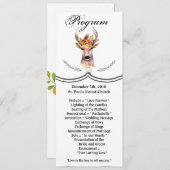 4x9.25プログラムカードBoho Deer Buckヘッドブラウニング 招待状 (正面/裏面)