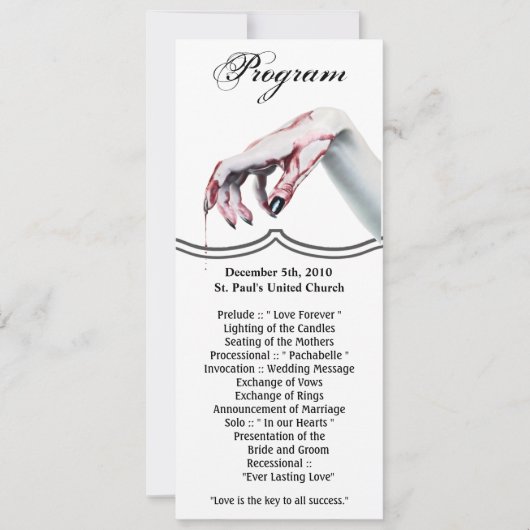 4x9.25プログラムカードbvzombie blood drip vampire G 招待状 (正面)